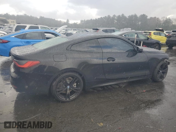 2021 BMW 4 Series 430i xDrive with VIN WBA73AP08MCF78448, listed as a Copart auction lot 81603814 with 43,764 mi miles and Salvage Title. Bid and sale history available at carsss.com. Image 3.