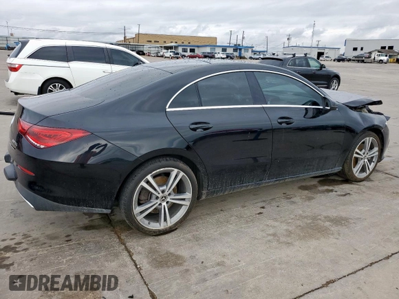 2020 Mercedes-Benz CLA 250 with VIN WDD5J4GB9LN066755, listed as a Copart auction lot 51023305 with 84,345 mi miles and Salvage Title. Bid and sale history available at DreamBid. Image 3.