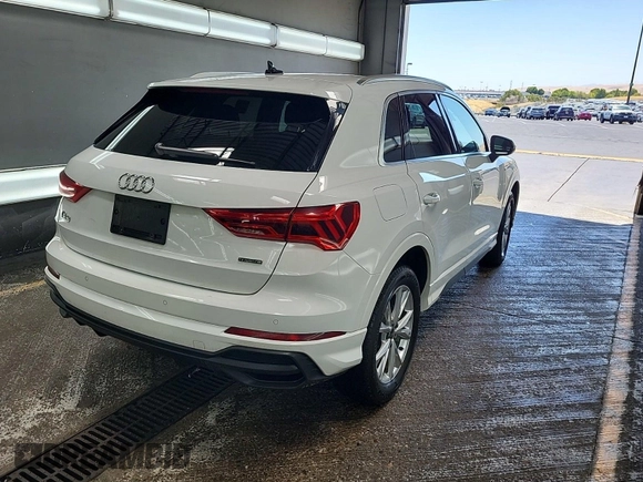 2023 Audi Q3 S line Premium with VIN WA1DECF37P1108975, listed as a IAAI auction lot 42796417 with 58,193 mi miles and . Bid and sale history available at DreamBid. Image 54.