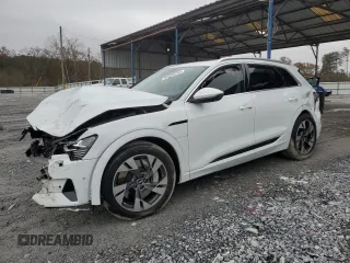 2021 Audi e-tron Premium Plus with VIN WA1LAAGE7MB015990, listed as a Copart auction lot 85205754 with 37,070 mi miles and Salvage Title. Bid and sale history available at carsss.com. Image 1.