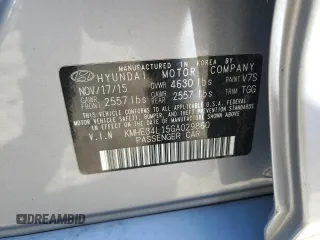 2016 Hyundai Sonata Hybrid Limited with VIN KMHE34L15GA029860, listed as a Copart auction lot 54985255 with 117,497 mi miles and Clean Title. Bid and sale history available at carsss.com. Image 12.