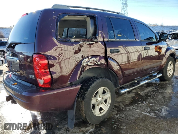 2005 Dodge Durango SLT with VIN 1D4HB48D65F583385, listed as a Copart auction lot 88905735 with 200,446 mi miles and Salvage title. Bid and sale history available at DreamBid. Image 3.