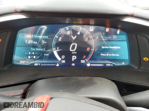 2023 Chevrolet Corvette 2LT with VIN 1G1YB2D44P5116636, listed as a Copart auction lot 86659504 with 2,027 mi miles and Salvage title. Bid and sale history available at DreamBid. Image 9.