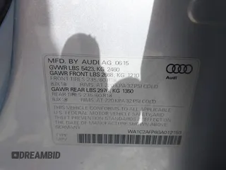2016 Audi Q5 Premium with VIN WA1C2AFP6GA012153, listed as a IAAI auction lot 42210858 with 188,600 mi miles and . Bid and sale history available at DreamBid. Image 9.