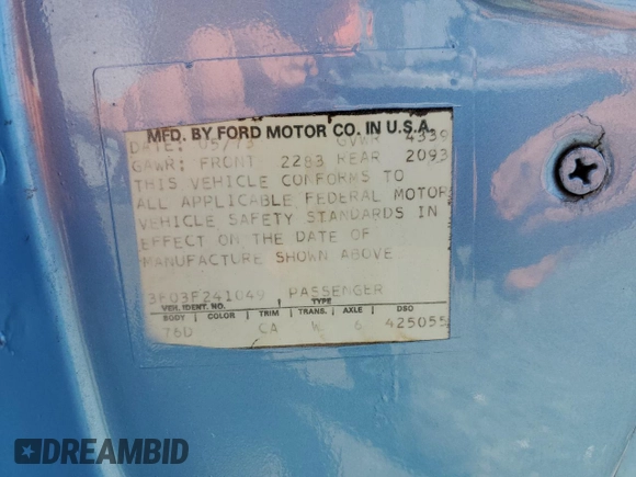 1973 Ford Mustang z VIN 3F03F241049, wystawiony jako Copart lot #68769294 z przebiegiem 82 685 mil mil oraz Szkoda całkowita • Salvage title. Historia ofert i sprzedaży dostępna na DreamBid. Obrazek 13.