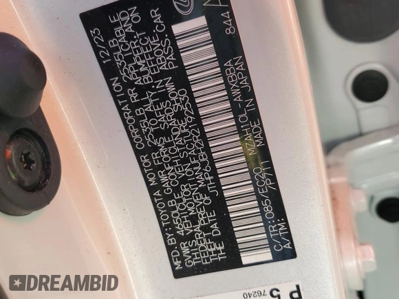 2024 Lexus UX 250h Premium with VIN JTHP6JBH2R2192530, listed as a Copart auction lot 43447855 with 2,717 mi miles and Salvage title. Bid and sale history available at DreamBid. Image 13.