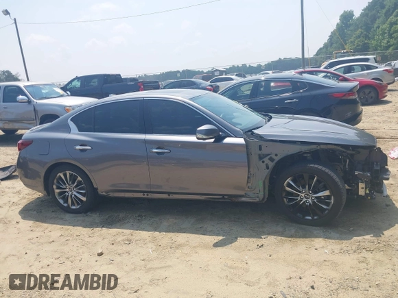 2019 Infiniti Q50 Luxe with VIN JN1EV7AP2KM518024, listed as a IAAI auction lot 42396562 with 72,030 mi miles and . Bid and sale history available at DreamBid. Image 14.