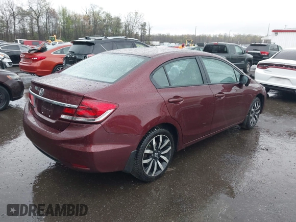 2014 Honda Civic Sedan EX-L with VIN 2HGFB2F92EH525037, listed as a IAAI auction lot 41914340 with 57,927 mi miles. Bid and sale history available at carsss.com. Image 4.