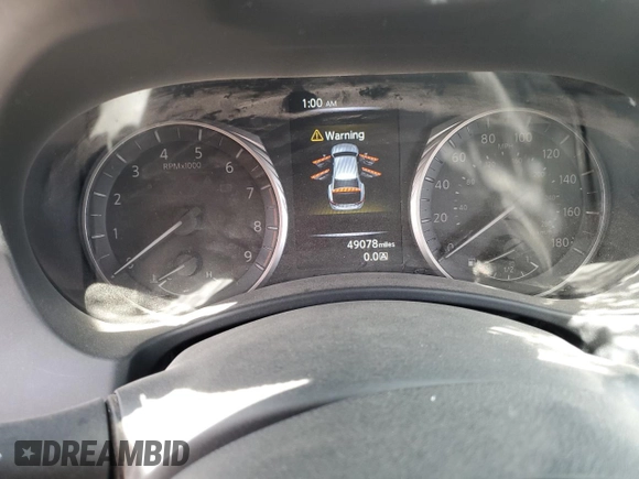 2021 Infiniti Q50 Pure with VIN JN1EV7APXMM704526, listed as a Copart auction lot 53291505 with 49,078 mi miles and Salvage title. Bid and sale history available at DreamBid. Image 9.