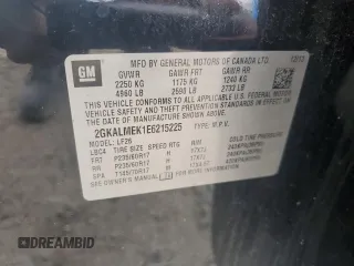 2014 GMC Terrain SLE z VIN 2GKALMEK1E6215225, wystawiony jako Copart lot #60660875 z przebiegiem 127 831 mil mil oraz Szkoda całkowita • Salvage title. Historia ofert i sprzedaży dostępna na DreamBid. Obrazek 13.