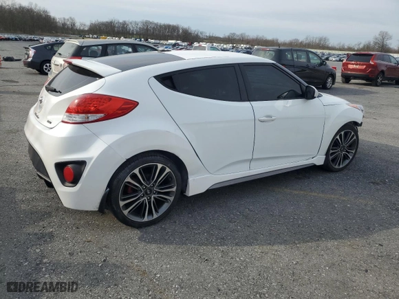 2016 Hyundai Veloster Turbo with VIN KMHTC6AE7GU296344, listed as a Copart auction lot 51736405 with 64992 miles and Clean Title. Bid and sale history available at carsss.com. Image 3.
