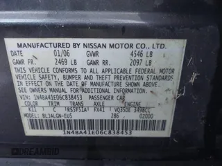 2006 Nissan Maxima 3.5 SE with VIN 1N4BA41E06C838453, listed as a IAAI auction lot 41172351 with 133,604 mi miles. Bid and sale history available at carsss.com. Image 9.