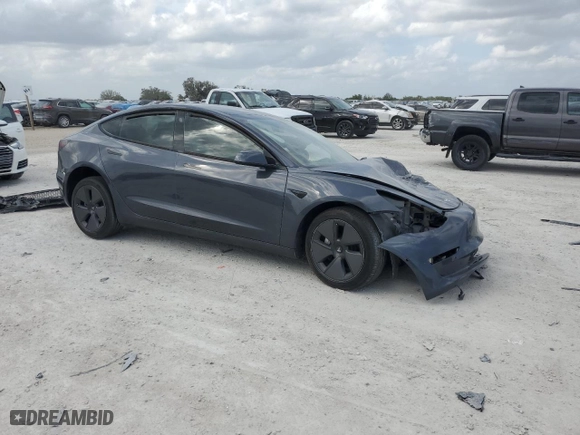2022 Tesla Model 3 with VIN 5YJ3E1EA4NF342324, listed as a Copart auction lot 47600385 with 0 mi miles and Salvage Title. Bid and sale history available at carsss.com. Image 4.