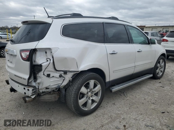 2016 Chevrolet Traverse LTZ z VIN 1GNKVJKD6GJ103208, wystawiony jako Copart lot #53154295 z przebiegiem 110 093 mil mil oraz Szkoda całkowita • Salvage title. Historia ofert i sprzedaży dostępna na DreamBid. Obrazek 3.