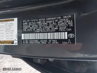2010 Toyota Camry with VIN JTNBF3EK6A3003225, listed as a IAAI auction lot 41784709 with 45,758 mi miles. Bid and sale history available at carsss.com. Image 9.