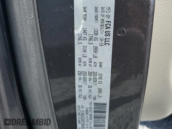 2019 Dodge Grand Caravan SXT with VIN 2C4RDGCG0KR786808, listed as a Copart auction lot 43694475 with 112,509 mi miles and Non Repairable. Bid and sale history available at DreamBid. Image 14.