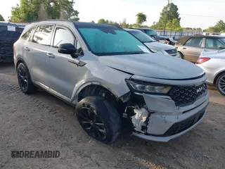 2022 Kia Sorento SX Prestige with VIN 5XYRK4LF1NG145476, listed as a IAAI auction lot 42363679 with 92,637 mi miles and . Bid and sale history available at DreamBid. Image 1.