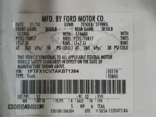 2010 Ford F-150 XL with VIN 1FTFX1CV7AKB71384, listed as a Copart auction lot 82047394 with 149,606 mi miles and Salvage Title. Bid and sale history available at carsss.com. Image 12.