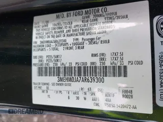 2010 Mercury Milan Premier with VIN 3MEHM0JA7AR639300, listed as a IAAI auction lot 42087582 with 229,400 mi miles. Bid and sale history available at carsss.com. Image 9.