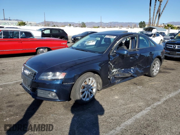 2010 Audi A4 2.0T Premium with VIN WAUBFAFL9AN029142, listed as a Copart auction lot 87766525 with 109,559 mi miles and Salvage Title. Bid and sale history available at carsss.com. Image 1.