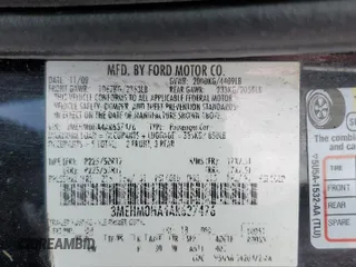 2010 Mercury Milan with VIN 3MEHM0HA4AR637476, listed as a Copart auction lot 57687715 with 114,894 mi miles and Salvage title. Bid and sale history available at DreamBid. Image 13.