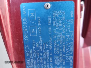 2005 Suzuki XL7 LX z VIN JS3TX92V754102676, wystawiony jako Copart lot #84712204 z przebiegiem 170 588 mil mil oraz Szkoda całkowita • Salvage title. Historia ofert i sprzedaży dostępna na DreamBid. Obrazek 13.