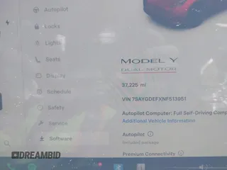2022 Tesla Model Y Performance with VIN 7SAYGDEFXNF513951, listed as a IAAI auction lot 41986001 with 37,225 mi miles and . Bid and sale history available at DreamBid. Image 7.