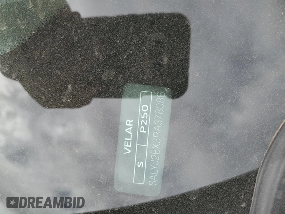2024 Land Rover Range Rover Velar S with VIN SALYJ2EX3RA378086, listed as a Copart auction lot 72570894 with 17,122 mi miles and Salvage Title. Bid and sale history available at DreamBid. Image 13.