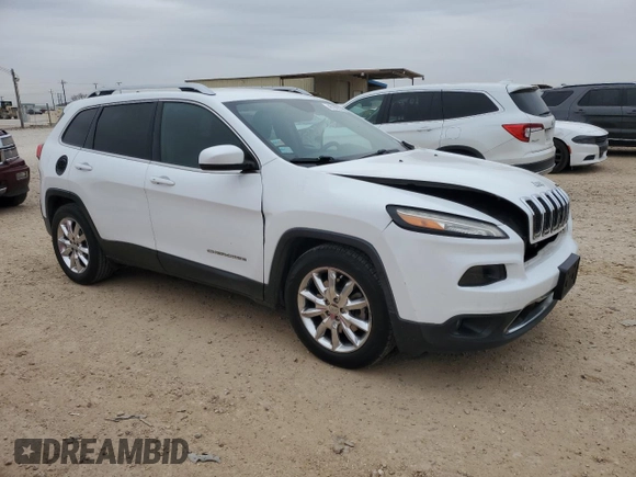 2015 Jeep Cherokee Limited with VIN 1C4PJLDB5FW765834, listed as a Copart auction lot 46186225 with 87,758 mi miles and Salvage Title. Bid and sale history available at DreamBid. Image 4.