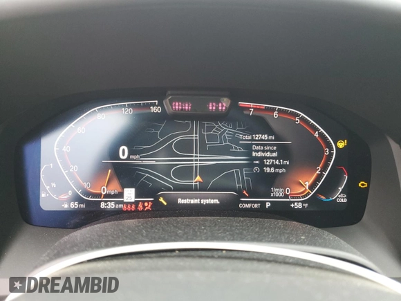 2022 BMW 8 Series 840i with VIN WBAGV2C09NCH74342, listed as a Copart auction lot 55162895 with 12,745 mi miles and Salvage Title. Bid and sale history available at DreamBid. Image 9.