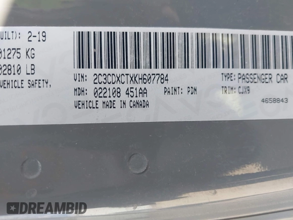 2019 Dodge Charger R/T z VIN 2C3CDXCTXKH607784, wystawiony jako IAAI lot #41667401 z przebiegiem 120 644 mil mil oraz . Historia ofert i sprzedaży dostępna na DreamBid. Obrazek 9.