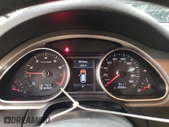 2015 Audi Q7 Premium with VIN WA1CGAFE0FD025722, listed as a Copart auction lot 48874585 with 105,663 mi miles and Salvage title. Bid and sale history available at DreamBid. Image 9.