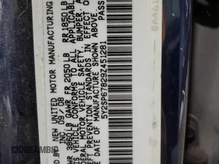 2009 Pontiac Vibe 1SA z VIN 5Y2SP67829Z451281, wystawiony jako Copart lot #45179615 z przebiegiem 200 037 mil mil oraz Szkoda całkowita • Salvage title. Historia ofert i sprzedaży dostępna na DreamBid. Obrazek 12.