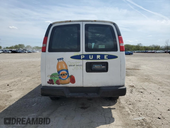 2017 Chevrolet Express Cargo Van with VIN 1GCZGHFG0H1179264, listed as a Copart auction lot 53999005 with 0 mi miles and Clean Title. Bid and sale history available at carsss.com. Image 6.
