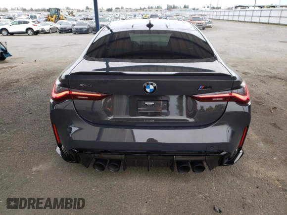 2023 BMW M4 Competition xDrive with VIN WBS43AZ06PCM98210, listed as a Copart auction lot 45048145 with 11,551 mi miles and Salvage title. Bid and sale history available at DreamBid. Image 6.