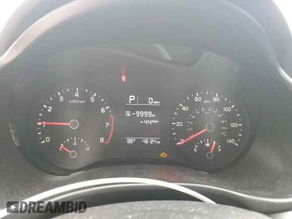 2022 Kia Rio LX with VIN 3KPA24AD0NE487884, listed as a Copart auction lot 72513084 with 48,124 mi miles and Non Repairable. Bid and sale history available at DreamBid. Image 9.