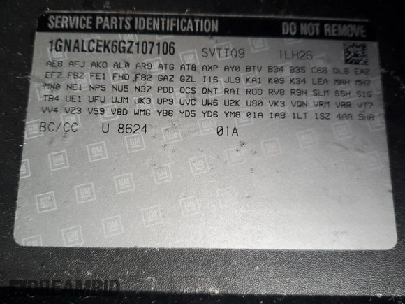 2016 Chevrolet Equinox LT z VIN 1GNALCEK6GZ107106, wystawiony jako Copart lot #41696495 z przebiegiem 156 027 mil mil oraz Szkoda całkowita • Salvage title. Historia ofert i sprzedaży dostępna na DreamBid. Obrazek 16.