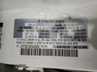 2014 Mazda CX-9 Grand Touring z VIN JM3TB3DV9E0428632, wystawiony jako Copart lot #59928885 z przebiegiem 83 697 mil mil oraz Szkoda całkowita • Salvage title. Historia ofert i sprzedaży dostępna na DreamBid. Obrazek 13.