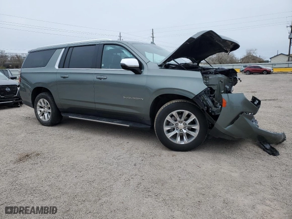 2023 Chevrolet Suburban Premier with VIN 1GNSCFKD8PR476982, listed as a Copart auction lot 46485075 with 47,447 mi miles and Salvage Title. Bid and sale history available at carsss.com. Image 4.