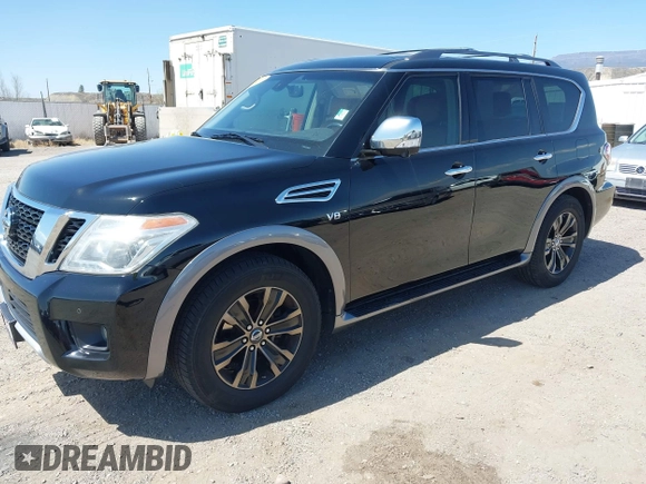 2017 Nissan Armada Platinum with VIN JN8AY2NE7H9702910, listed as a IAAI auction lot 42028682 with 134,681 mi miles. Bid and sale history available at carsss.com. Image 18.