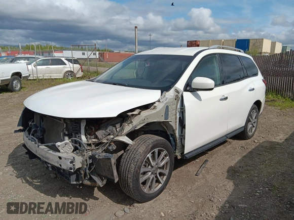 2016 Nissan Pathfinder S with VIN 5N1AR2MM0GC604915, listed as a Copart auction lot 55477285 with 183,062 mi miles and Salvage title. Bid and sale history available at DreamBid. Image 1.