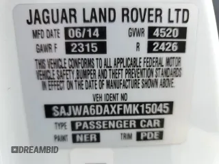 2015 Jaguar F-Type R z VIN SAJWA6DAXFMK15045, wystawiony jako Copart lot #58995495 z przebiegiem 51 044 mil mil oraz Tytuł czysty. Historia ofert i sprzedaży dostępna na DreamBid. Obrazek 12.