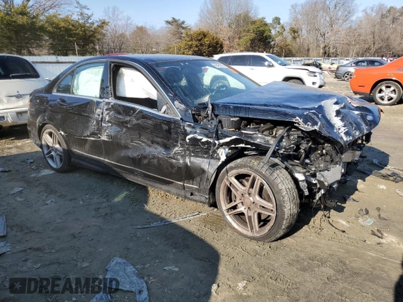 2013 Mercedes-Benz C 300 Sport with VIN WDDGF8AB0DR261244, listed as a Copart auction lot 42461315 with 131,640 mi miles and Salvage title. Bid and sale history available at DreamBid. Image 4.