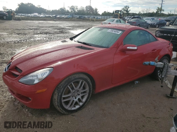 2007 Mercedes-Benz SLK-Class 3.0L with VIN WDBWK54F87F146734, listed as a Copart auction lot 73924854 with 0 mi miles and Non Repairable. Bid and sale history available at carsss.com. Image 1.