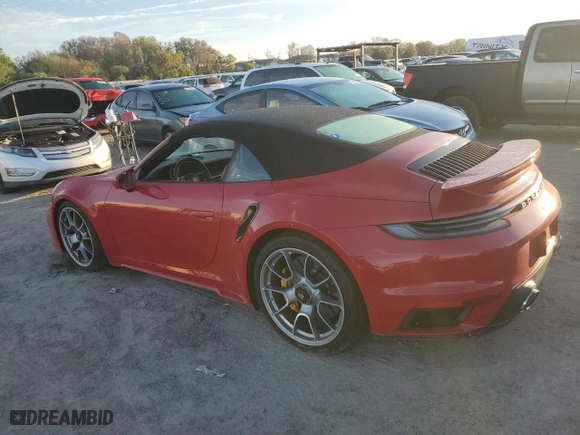 2021 Porsche 911 Turbo S with VIN WP0CD2A90MS263755, listed as a Copart auction lot 44530504 with 0 mi miles. Bid and sale history available at carsss.com. Image 2.
