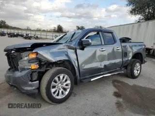 2020 Chevrolet Silverado 1500 Custom with VIN 1GCRWBEH5LZ228267, listed as a Copart auction lot 87380864 with 52,233 mi miles and Non Repairable. Bid and sale history available at carsss.com. Image 1.