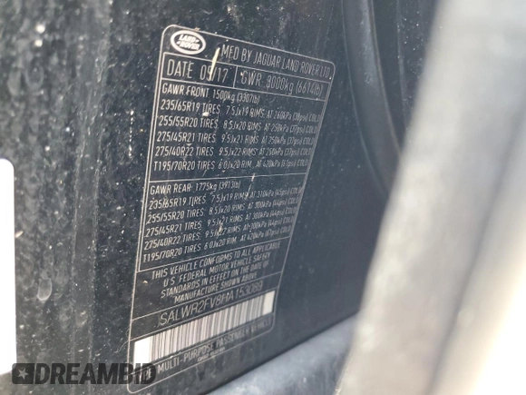 2017 Land Rover Range Rover Sport HSE z VIN SALWR2FV8HA153089, wystawiony jako Copart lot #59459565 z przebiegiem 106 183 mil mil oraz Nie do naprawy • Non repairable. Historia ofert i sprzedaży dostępna na DreamBid. Obrazek 15.
