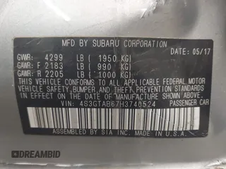 2017 Subaru Impreza Premium with VIN 4S3GTAB67H3740524, listed as a IAAI auction lot 42171963 with 148,495 mi miles and . Bid and sale history available at DreamBid. Image 9.