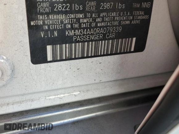 2024 Hyundai Ioniq 6 SEL z VIN KMHM34AA0RA079339, wystawiony jako Copart lot #47627595 z przebiegiem 7 529 mil mil oraz Szkoda całkowita • Salvage title. Historia ofert i sprzedaży dostępna na DreamBid. Obrazek 13.