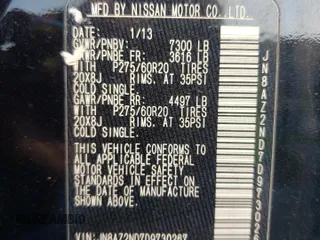 2013 Infiniti QX56 8-passenger with VIN JN8AZ2ND7D9730267, listed as a Copart auction lot 76042814 with 166,620 mi miles and Clean Title. Bid and sale history available at carsss.com. Image 13.